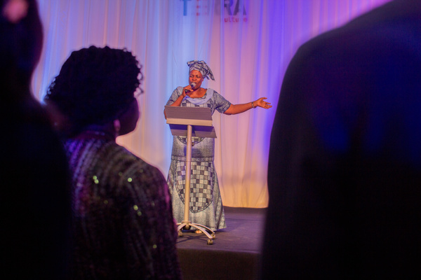 Chude's mum, Mrs Ngozi Jideonwo on stage